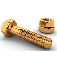 Brass Bolts and Nuts Assortment Kit Metric UNC, High Quality Hex Bolts Studs and Matching Nuts for Industrial Machinery and Construction Fastening